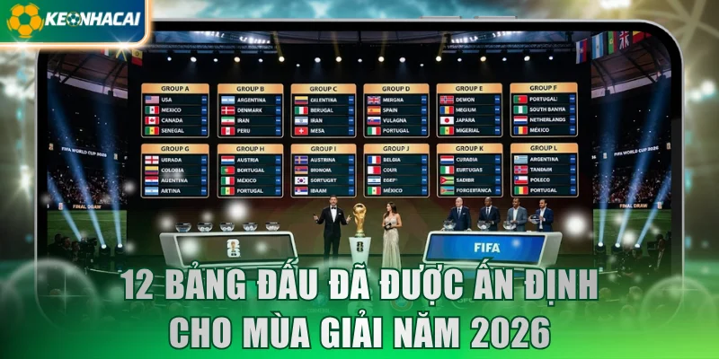 12 bảng đấu đã được ấn định cho mùa giải năm 2026
