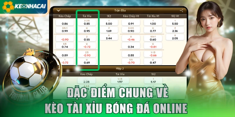 Đặc điểm chung về kèo tài xỉu bóng đá online 