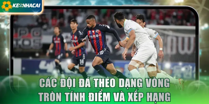 Các đội đá theo dạng vòng tròn tính điểm và xếp hạng