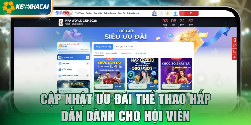 Cập nhật ưu đãi thể thao hấp dẫn dành cho hội viên