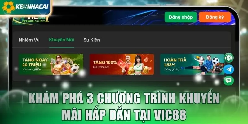 Khám phá 3 chương trình khuyến mãi hấp dẫn tại VIC88