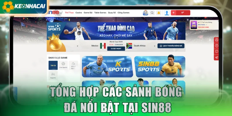 Tổng hợp các sảnh bóng đá nổi bật tại SIN88
